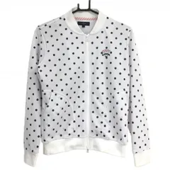 キャロウェイ ジャケットブルゾン 白×ネイビー ドット柄 ロゴ刺しゅう レディース L ゴルフウェア Callaway