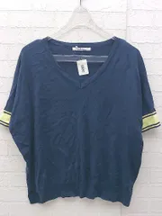 ◇ relume journal standard 半袖 ニットセーター サイズFREE ネイビー イエロー レディース 【中古】 【1002800941643】