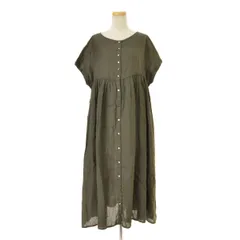 【nestRobe】01182-1157 フレンチスリーブリネン2wayドレスロング半袖ワンピース