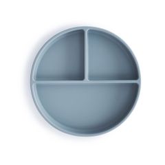 Mushie 子供用食器 シリコンプレート Powder Blue ライトブルー ベビー食器 ムシエ Silicone Plate