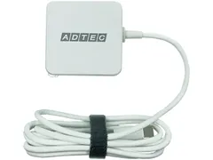 【新品・2営業日で発送】ADTEC アドテック PowerDelivery対応 GaN AC充電器／65W／ケーブル一体型 Type-C 1.5m／ホワイト【APD-A065-w15C-WH】