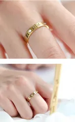 A15 リング　ローマ字　ビンテージ感　316Lステンレス 錆びない　変色しない