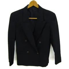 レイビームス テーラードジャケット アウター ダブルブレスト レディース 7ARサイズ ネイビー Ray Beams 【中古】