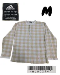 00s adidas 肉厚サーマル　ヘンリーネックTシャツ M万国旗   MJ00214
