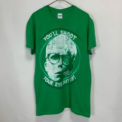 【古着】GILDAN ヘビーコットン グリーン クリスマスストーリー ムービーTシャツ