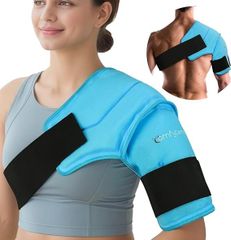 Comfytemp 肩用アイシング アイスバッグ 氷嚢の代わりに 氷は不要 冷感ジェル アイシングサポーター肩用 冷温両用 電子レンジ加熱可 サイズ調節可能 繰り返し使える 大型ジェルアイスパック 水漏れ防止 結露なし 男女兼用