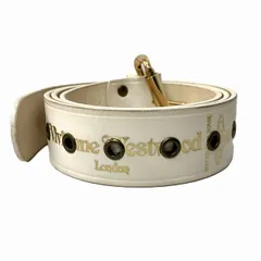 ヴィヴィアンウエストウッド Vivienne Westwood ベルト レザー オーブ ゴールド金具 白 ホワイトのサムネイル