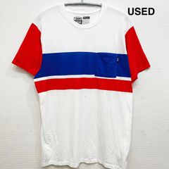 古着 ユーズド バンズ VANS Tシャツ 半袖 Mサイズ トリコロールカラー 90s かわいい おしゃれ ホワイト 白T