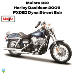Maisto 1:12 Harley Davidson 2006  FXDBI Dyna Street Bob / ブルー ミニカー