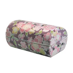 【モダン仏具】【香炉単品】横置き筒型香炉『香彩器(こうさいき)』友禅桜　美濃焼 カーボンフェルト付　※ミニ寸7cm線香に対応 それより長い線香は折って使用 0
