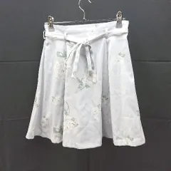 ◇ MAJESTIC LEGON ウエストゴム　裏地　花柄　シンプル ショート丈 フレア スカート サイズM パープル系 レディース E  【1303160003140】