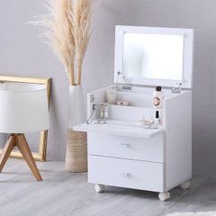 新品】大容量 収納 コスメ ワゴン ドレッサー アンテーク コンパクト