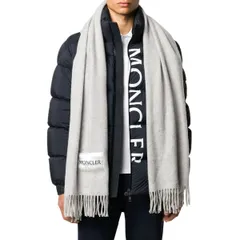 MONCLER/男女兼用/秋冬新作ロゴ付きウールマフラー☆紙袋・タグ付・正規品
