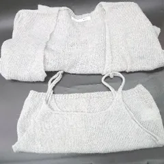 ◇ ⊂ by<!-利用不可文字-!>muni:r バイ<!-利用不可文字-!>ムニール キャミソール カーディガン サイズF ライトグレー レディース E  【1503050035859】