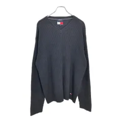 90年代 TOMMY HILFIGER トミーヒルフィガー リブニット コットンセーター 大きいサイズ(メンズ XXL)中古 古着 V5802