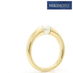 MIKIMOTO パール リング K18 5.5mm イエローゴールド 10.5号 美品 箱付 ミキモト ◆送料込◆質屋-10852