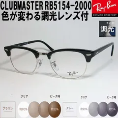RayBan レイバン 【色が変わる調光レンズ付 伊達加工済】 CLUBMASTER クラブマスター 眼鏡 メガネ フレーム サングラス RB5154-2000-53  度付可 RX5154-2000-53 ブラック