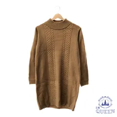 ☆美品☆ CLEAR IMPRESSION クリアインプレッション ワンピース ニット コクーンライン タートルネック 長袖 膝丈 レディース ブラウン 2 901-5048 送料無料 古着