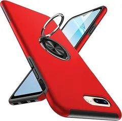 【在庫処分】iPhone8 plus ケースiPhone7 plus ケースリング 耐衝撃 カバー 薄型 tpu 衝撃吸収 指紋防止TPU+PC材質 車載ホルダー対応 滑り止め 落下防止 リング付き スタンド機能 傷つけ防止 全面保護 一体型 カバー