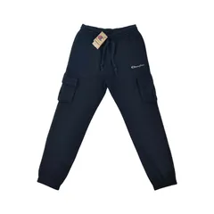 Champion チャンピオン ワンポイント ブランド ロゴ 刺繍 裏起毛ヘビーウエイト スウェット ジョガー ミリタリー スポーツ カーゴ パンツ レギュラー テーパード 黒 ブラック アメリカ トレーニングウエア ユニセックスブランド 海外インポートライン