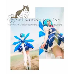 東方Project チルノ コスプレ衣装フルセット 週末セール)東方project チルノ コスプレ衣装 ウィッグセット