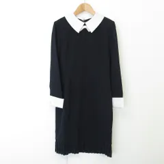 233○値下げHANAE MORI ネイビーとホワイトの半袖ワンピース40