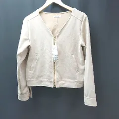 ◇ ◎●未使用● BACK NUMBER スウェード生地 フロントジップ 長袖 ジャケット サイズM ライトベージュ レディース E  【1307260059304】