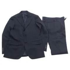 URBAN RESEARCH アーバンリサーチ スーツ Tasmania Wool タスマニアウール ピンストライプ スーツ 2B テーラードジャケット スラックスパンツ セットアップ ネイビー系 46【中古】のサムネイル