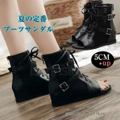 オープントゥサンダル 美脚 ウエッジソール 夏 サマーブーツ レディース ブーツサンダル ベルト レースアップ編み上げ インヒール xzjhrfe#