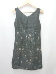 ◇ COMME CA DU MODE コムサデモード 花柄 ウール混 膝 ワンピース サイズM ブラック レディース P  【1404040004070】