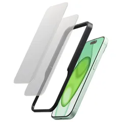 【新着商品】16 【2枚入り】iPhone / iPhone 15 ガラスフィルム 硬度10H Dragontrail(R)X 強化ガラス エレコム 指紋防止 ラウンドエッジ加工 貼りやすい 極薄 飛散防止設計 ガイド枠付き PMWA23AFLGDTW