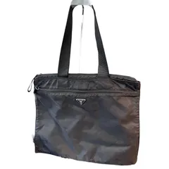 PRADA プラダ トートバッグ ナイロン  A4大容量 肩掛け 三角ロゴ ブラック