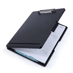 【数量限定】ファイル バインダー ファイルボード 収納付き 会議パッド クリップボード クリップボード 屋外 クリップファイル ブラック 薄型 a4 クリップボードフォルダ Homdolaser