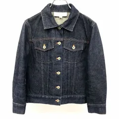 古着 JILL STUART ジルスチュアート S レディース デニム トラッカージャケット Gジャン ジージャン 無地 ボタン留め 長袖 綿100% ブルー 青