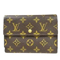 【中古】 ルイヴィトン LOUIS VUITTON ポルト トレゾール エテュイ パピエ 三つ折り 財布 モノグラム レザー M61202 05JE861