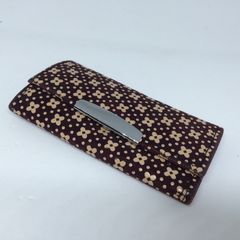 D159　印傳屋　黒　鹿柄　キーケース　4連　紫　花格子　甲州印伝　INDENYA　鹿革　伝統工芸品