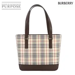 未使用 展示品 バーバリー BURBERRY ノバチェック ハンド バッグ キャンバス レザー ベージュ ブラウン Hand Bag 90294515