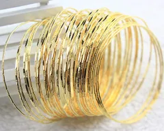 ★5連リング ブレスレット バングル ゴールド ヴィンテージ メタルフープ 細 トレンド アクセサリー 送料込 ハワイアンジュエリー好き