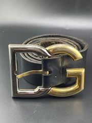 中古品】トムフォード TOM FORD メッシュ ブラウン ベルト 美品 金 
