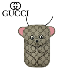 【中古良品】GUCCI グッチ オフディアGGテディベアミニバッグ ショルダーバッグ PVC BEG GG 752577