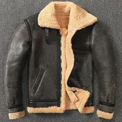 秋冬新品　暖かい　本革ジャケット メンズ  ムートン　ウール  革ジャン　本革コート S～5XL