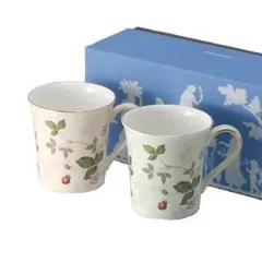 【新品・2営業日で発送】ウェッジウッド　ワイルド　ストロベリー　パステル　ペアマグ　グリーン・ピンク　 ＷＳＰ　ＭＧＧＰ