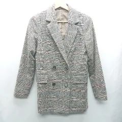 ◇ ⊇ GU ジーユー チェック柄 長袖 テーラードジャケット サイズS グレー系 レディース E  【1412090025303】