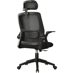 AORTD オフィスチェア ハイバック デスクチェア ヘッドレスト付 約135度ロッキング 跳ね上げ式アームレスト ランバーサポート 10cm高さ調整 座面昇降 静音PUキャスター 360度回転 いす 事務椅子 学習椅子 ワークチェア ゲーミングチェア
