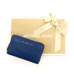 マイケルコース MICHAEL KORS コンパクトウォレット レザー 32F9SJ6DOL カードケース コインケース レディース メンズ ブルー 美品 中古 maj02018