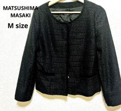 マツシママサキ フォーマル ノーカラージャケット黒 M