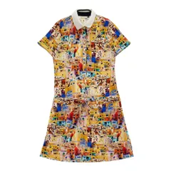 サイズ：L KAPPA GOLF カッパゴルフ  半袖ポロ ワンピース 総柄 イエロー系 [240001844008] ゴルフウェア レディース ストスト