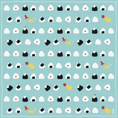 濱文様 小布（風呂敷 50cm） おむすびならべ 0