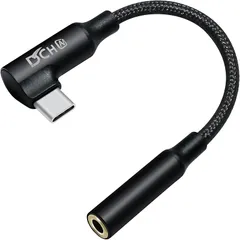 DCHAV USB オーディオ 変換 アダプタ ケーブル L字 USB C イヤホンジャック ヘッドフォンジャック 変換 Type-C 3.5mm ステレオミニ端子 TRRS/4極 USB 変換 ナイロン編み DACチップ付き 24bits/96KHz対応