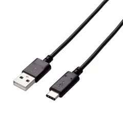 【数量限定】USB2.0 iPhone15・Macbook等に対応 USB-A&TypeC 最大480Mbpsのデータ転送 最大15Wの充電 充電・データ転送用 ノイズから守る2重シールド サビに強い金メッキピン USBケーブル ブラック 1m エレコム U2